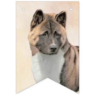 Akita Painting - Cute Original Dog Art Vlaggetjes