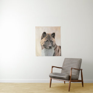 Akita Painting - Cute Original Dog Art Wandkleed