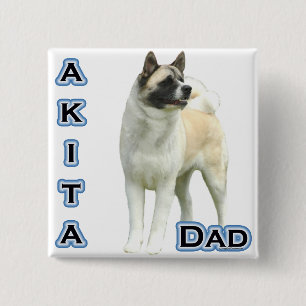 Akita Pap 4 Vierkante Button 5,1 Cm
