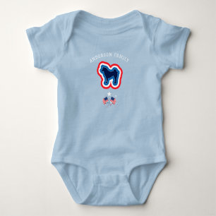Akita Patriottisch Rood Wit En Blauw 4 Juli Hond Romper