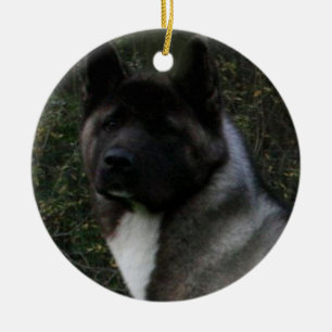 akita pinto zwart masker keramisch ornament
