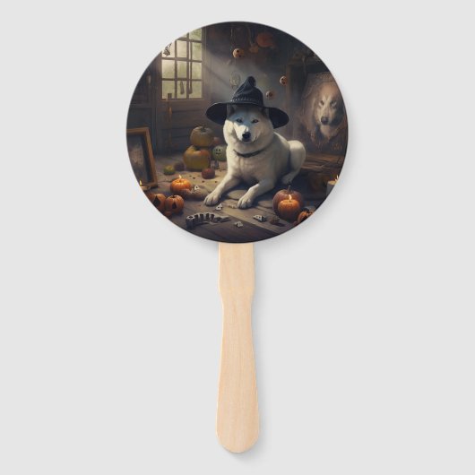 Akita Pumpkins Halloween Scary Handwaaier (Achterkant)