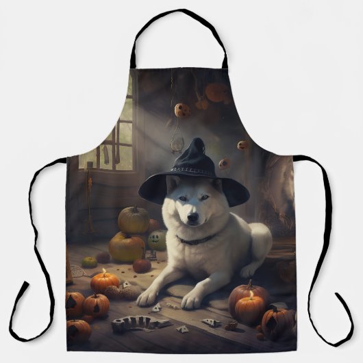 Akita Pumpkins Halloween Scary Schort (Voorkant)
