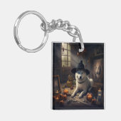 Akita Pumpkins Halloween Scary Sleutelhanger (Voorkant Links)