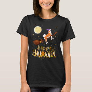 Akita Ride Heks Shotgun Akita Hond Halloween T-shirt