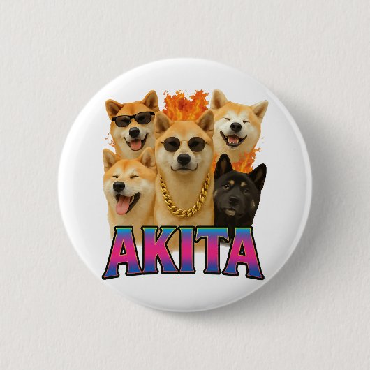 Akita ronde button 5,7 cm (Voorkant)