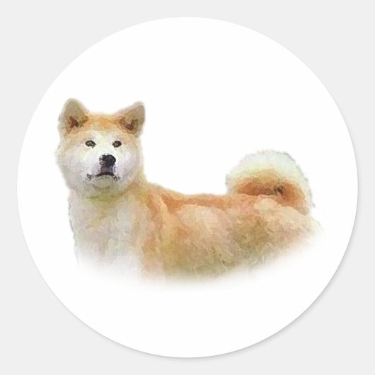 Akita Ronde Sticker (Voorkant)