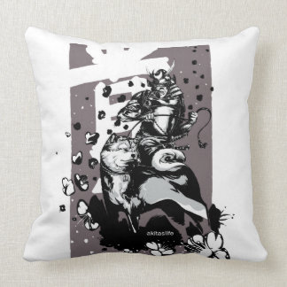 Akita Samurai Polyester Throw Cushion Kussen
