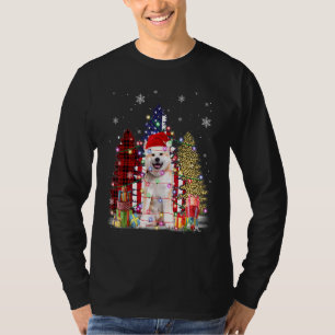 Akita Santa Hat Light Buffalo Pset Leopard Xmas S T-shirt