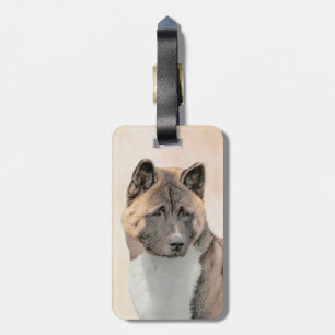 Akita Schilderij - Mooie Originele Hond Kunst Bagagelabel