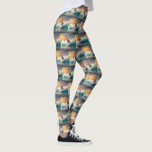 Akita Strand Surfen Schilderij Leggings (Rechts)