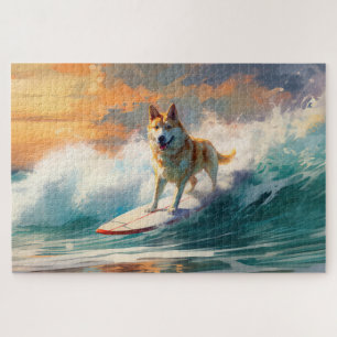 Akita Strand Surfing Schilderij Legpuzzel
