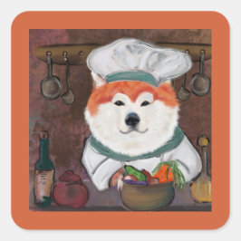 Akita Vierkante Sticker