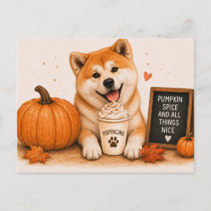 Akita Warme Pompoengewürz Puppaccino Herfst Briefkaart