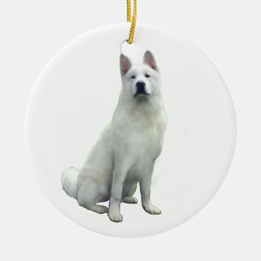 Akita - White Keramisch Ornament (Voorkant)