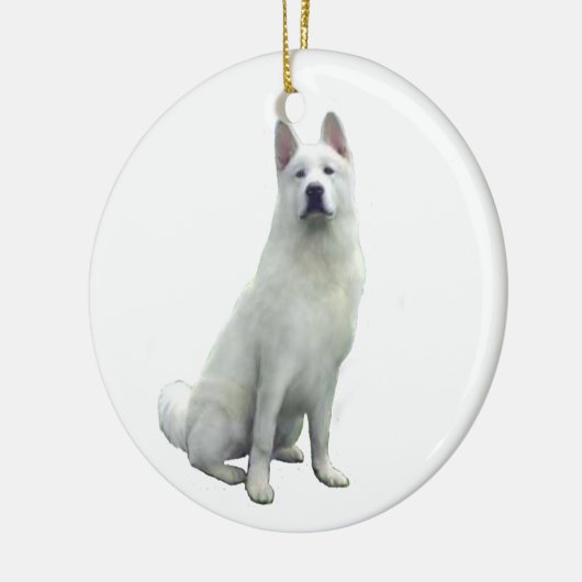 Akita - White Keramisch Ornament (Links)
