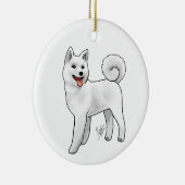 Akita - Wit Ornament (Rechts)