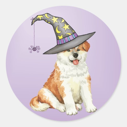 Akita Witch Ronde Sticker (Voorkant)