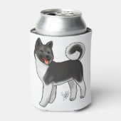 Akita - Zwart-wit Blikjeskoeler (Blikje Voorkant)