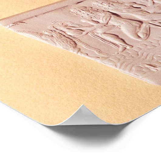 Akkadische cilinderverzegeling en indruk poster (Hoek)