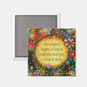 Akkoord om Quote Inspirivity  Floral niet akkoord  Magneet (Voorkant / Achterkant)