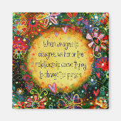 Akkoord om Quote Inspirivity  Floral niet akkoord  Magneet (Voorkant)