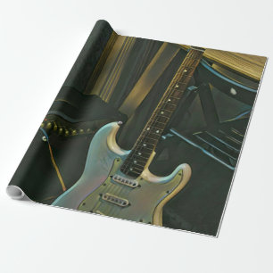 akoestiek bass electric guitar gift cadeaupapier