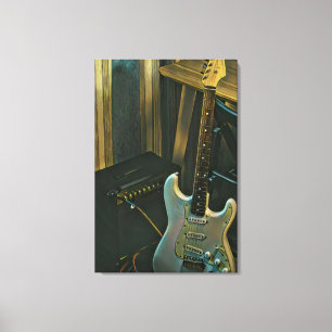 akoestiek bass electric guitar gift canvas afdruk