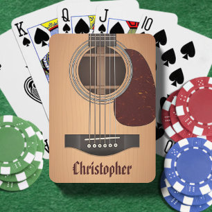 Akoestisch gitaar muzikant gitarist Tan Brown Pokerkaarten