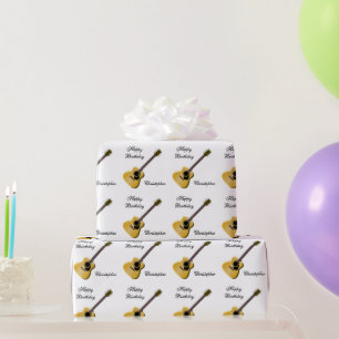 Akoestisch Gitaarontwerp Verjaardag Cadeaupapier