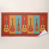 Akoestische, elektrische gitaren en Violas Strandlaken (Voorkant)