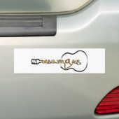 Akoestische gitaar Abstract Logo goud Bumpersticker (Op auto)