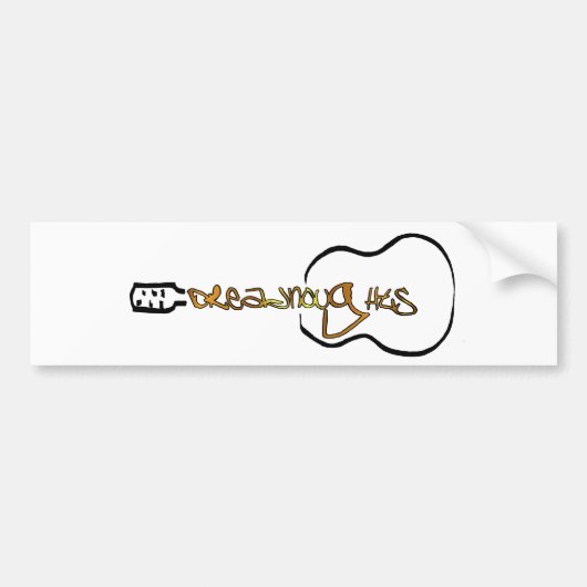 Akoestische gitaar Abstract Logo goud Bumpersticker (Voorkant)