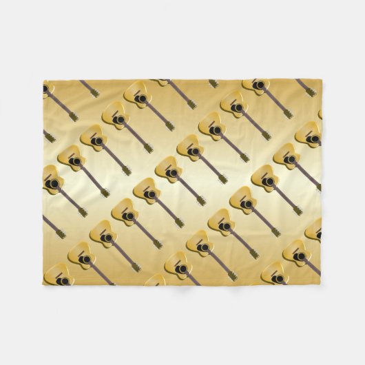 Akoestische gitaar fleece deken (Voorkant (Horizontaal))