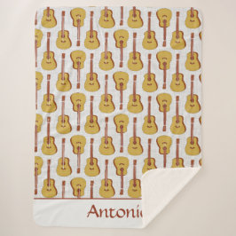 Akoestische Gitaar Gepersonaliseerde Sherpa Deken