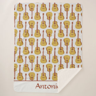 Akoestische Gitaar Gepersonaliseerde Sherpa Deken