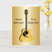 Akoestische Gitaar Gepersonaliseerde Zoon Verjaard Kaart (Gele Bloem)