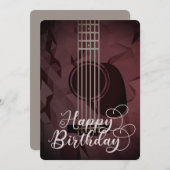 Akoestische gitaar Happy Birthday Flat Kaart (Voorkant / Achterkant)