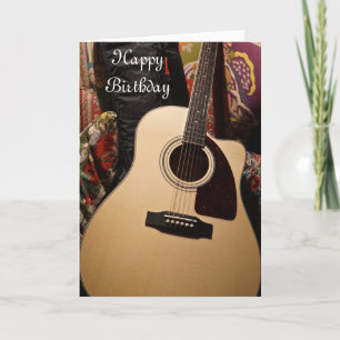 Akoestische gitaar Happy Birthday Kaart