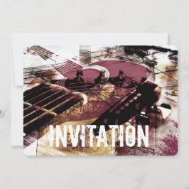 akoestische gitaar jazz jam-uitnodiging kaart