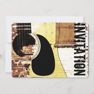 akoestische gitaar jazz jam-uitnodiging kaart