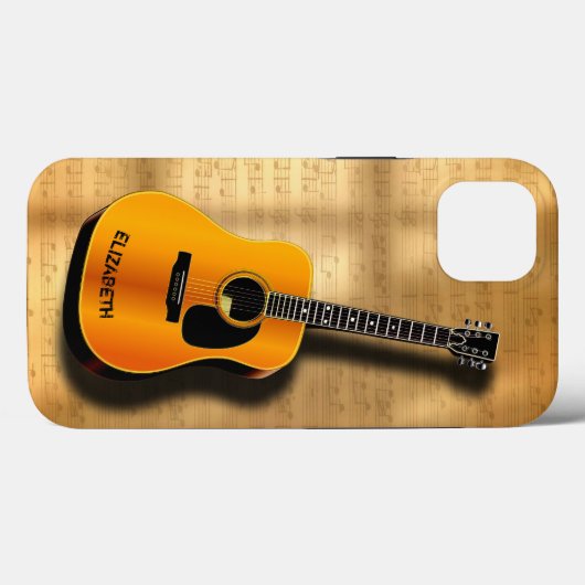 Akoestische  gitaar met aangepaste muzikant Case-Mate iPhone case (Achterkant (horizontaal))