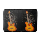 akoestische gitaar met vuurwerk, badmat (Voorkant)