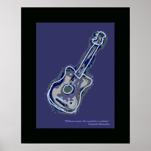 akoestische gitaar muziekdecor poster