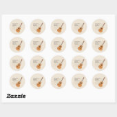Akoestische Gitaar Ronde Sticker (Vel)