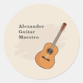 Akoestische Gitaar Ronde Sticker (Voorkant)