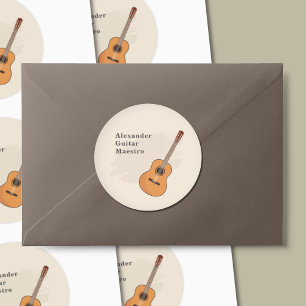 Akoestische Gitaar Ronde Sticker