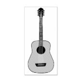 Akoestische gitaar 	rubberstempel (Afrduk)