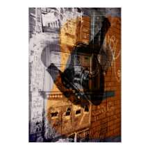 akoestische gitaar urban collage