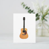 Akoestische gitaar verticaal briefkaart (Staand voorkant)